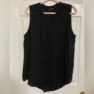 Apt. 9 Size 1X Black Flowy Button Down Tank